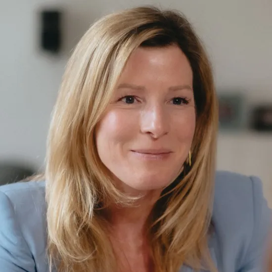 a woman with blonde hair